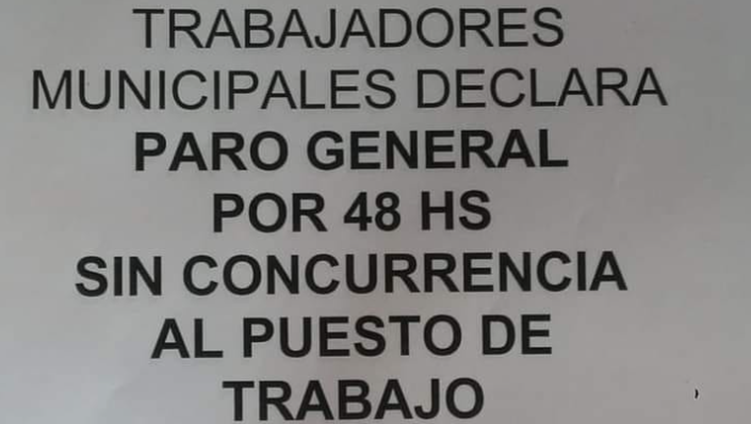 Rosales: Paro de municipales por 48 horas con varios reclamos