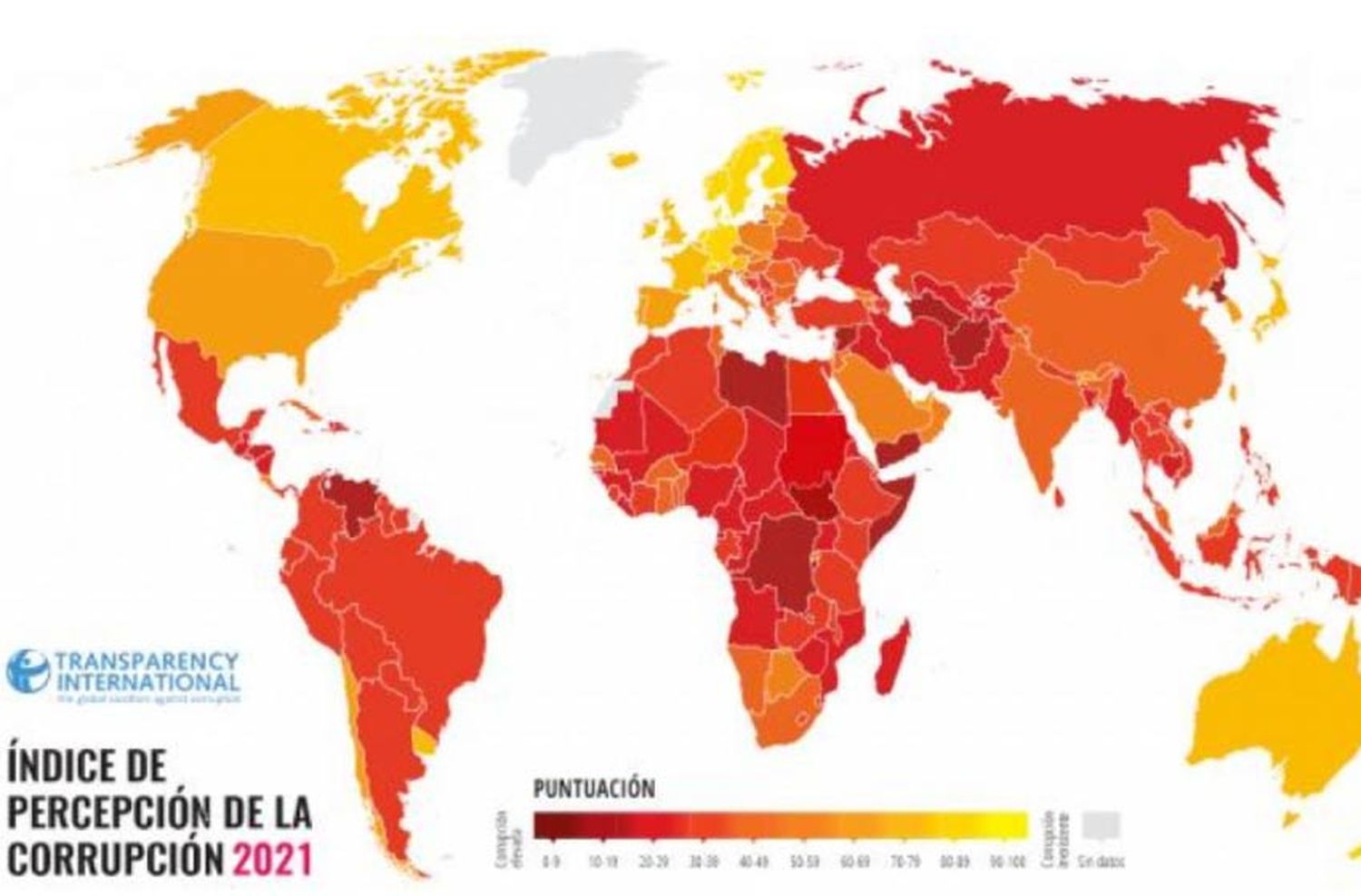 Argentina retrocedió 18 lugares en el ranking global de 2021 sobre la corrupción