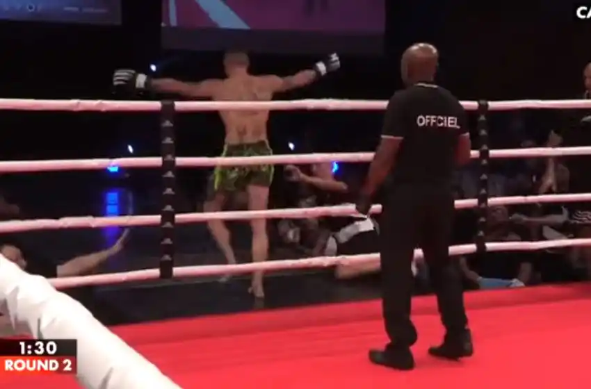 Lo noquearon, se levantó y festejó como si hubiera ganado la pelea