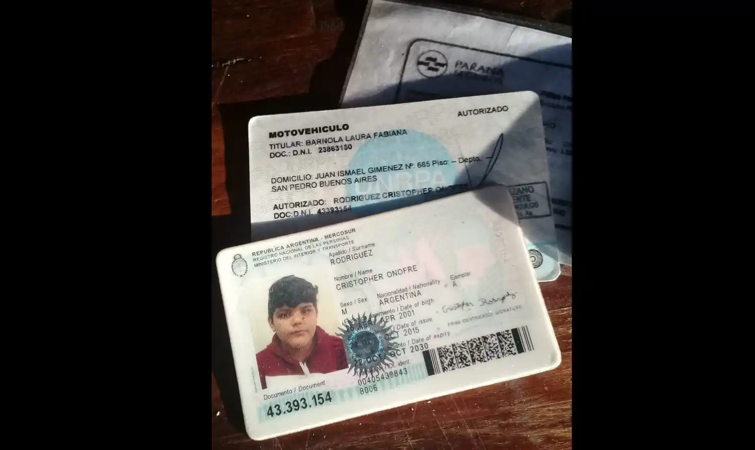 Encontraron la documentación de Laura y Christopher