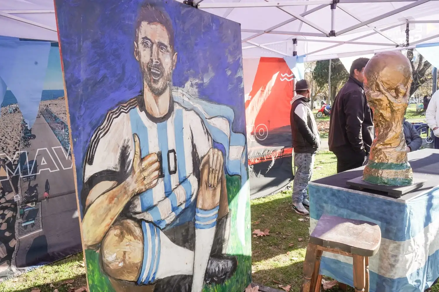 Gigantografías de Messi para sacarse selfies
