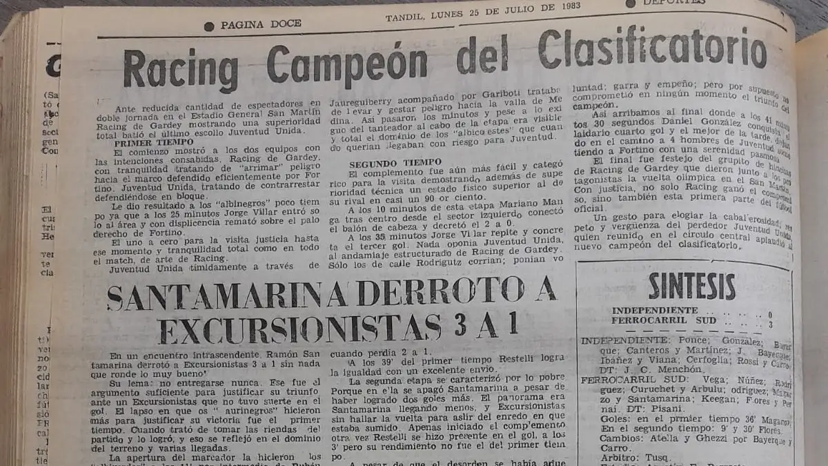Parte de la cobertura de este Diario en 1983.