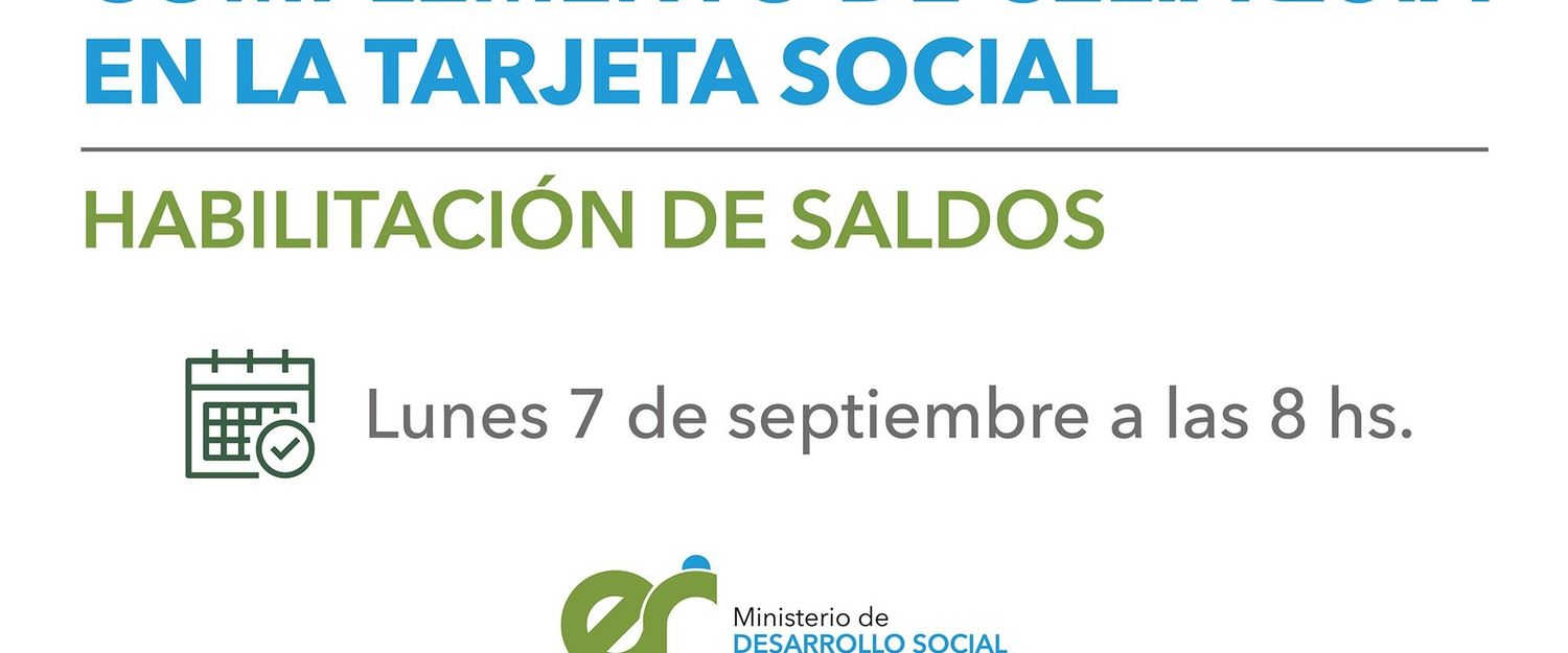 Tarjeta social este lunes 7 quedaran habilitadas 