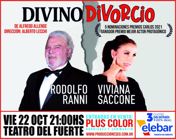 Llega a Tandil la comedia “Divino divorcio”