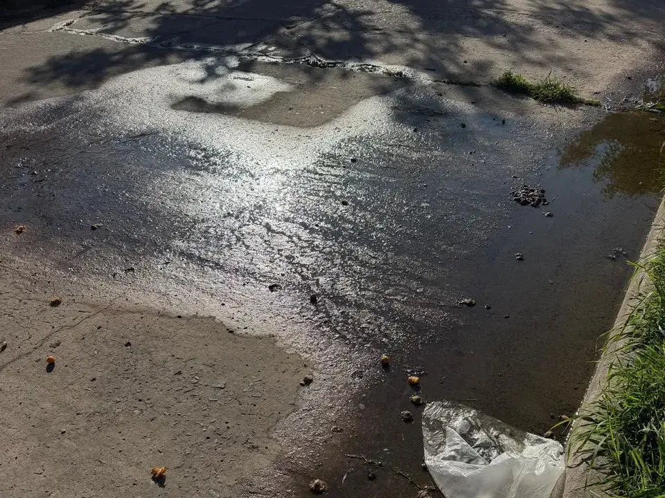 Reclamos por un caño roto en Perón 700