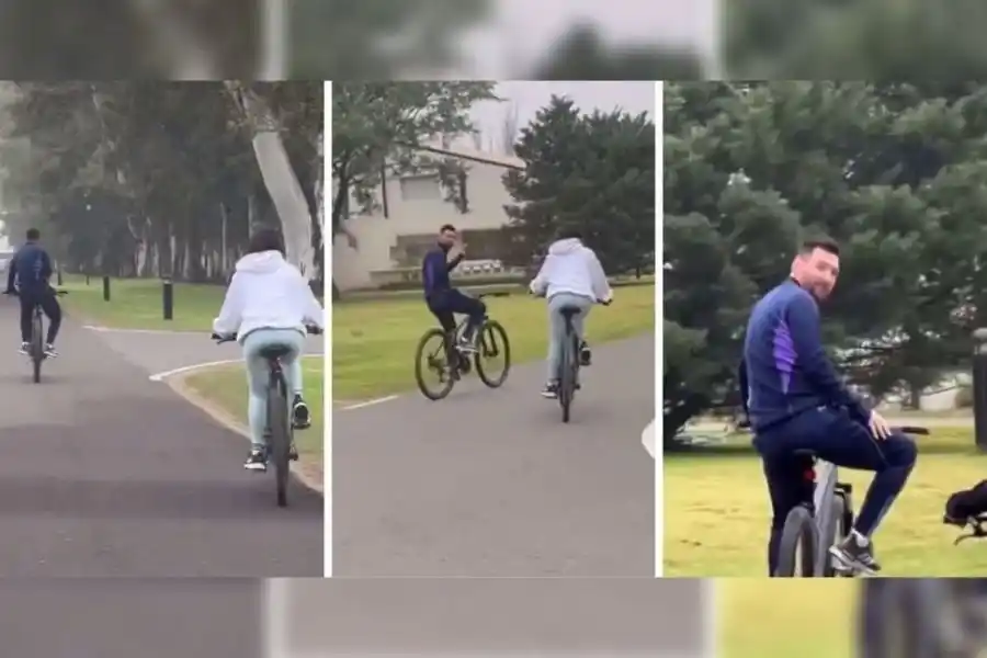 Messi auténtico: el video andando en bicicleta junto a su familia que se hizo viral