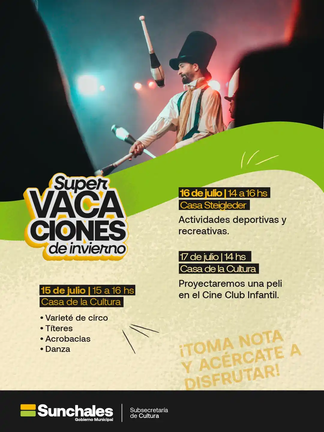 Sunchales lanzó sus "Supervacaciones de Invierno" con actividades gratuitas para chicos - 3