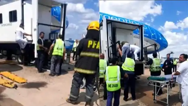 Se desplomó un elevador hidráulico. Foto: Agencia NA (Capturas de TV)