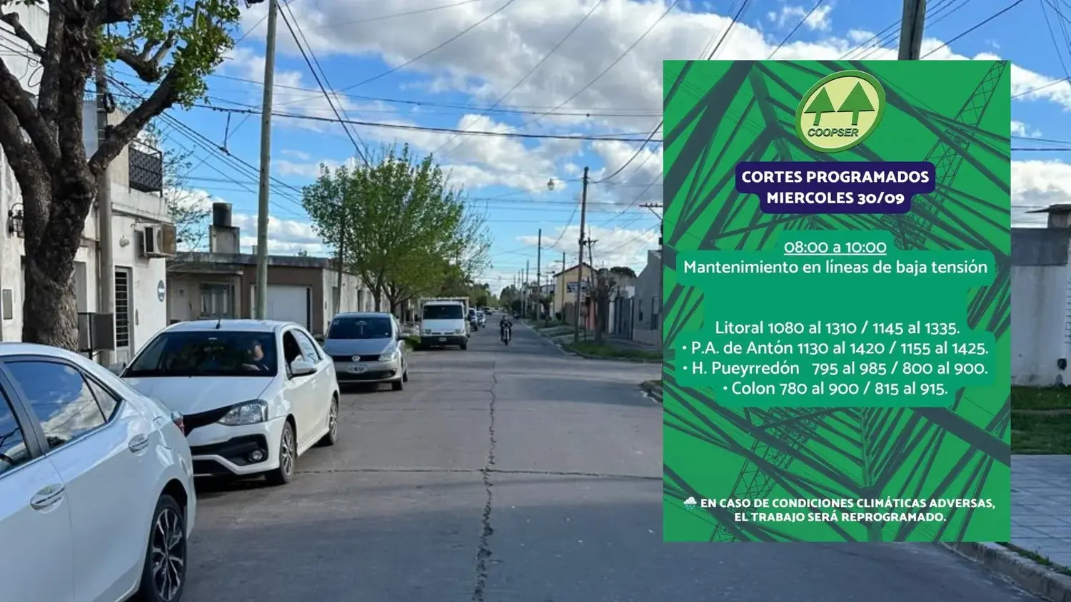 Uno de los cortes será en calle Litoral del 1080 al 1310 y del 1145 al 1335.