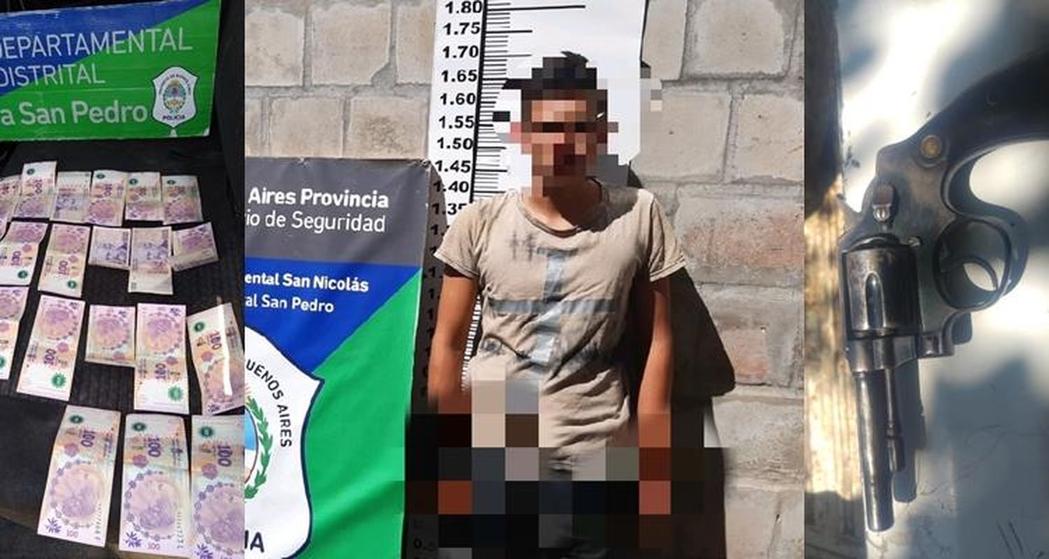 Por segunda vez en una semana, detuvieron y liberaron a un joven que robó dinero y un revólver