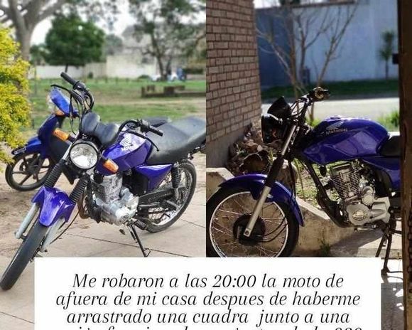 Le arrebataron la moto, forcejeó para recuperarla y ahora busca ayuda para dar con su Motomel