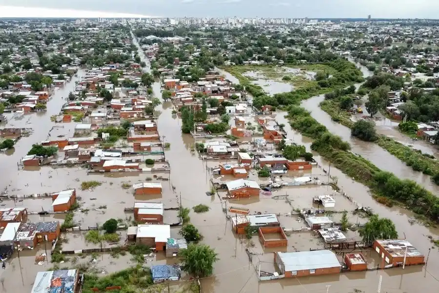 Bahía Blanca bajo agua. Gentileza.