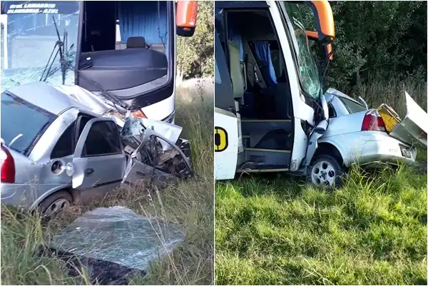Choque frontal entre micro y un auto en ruta 11 cerca de La Plata: Un muerto