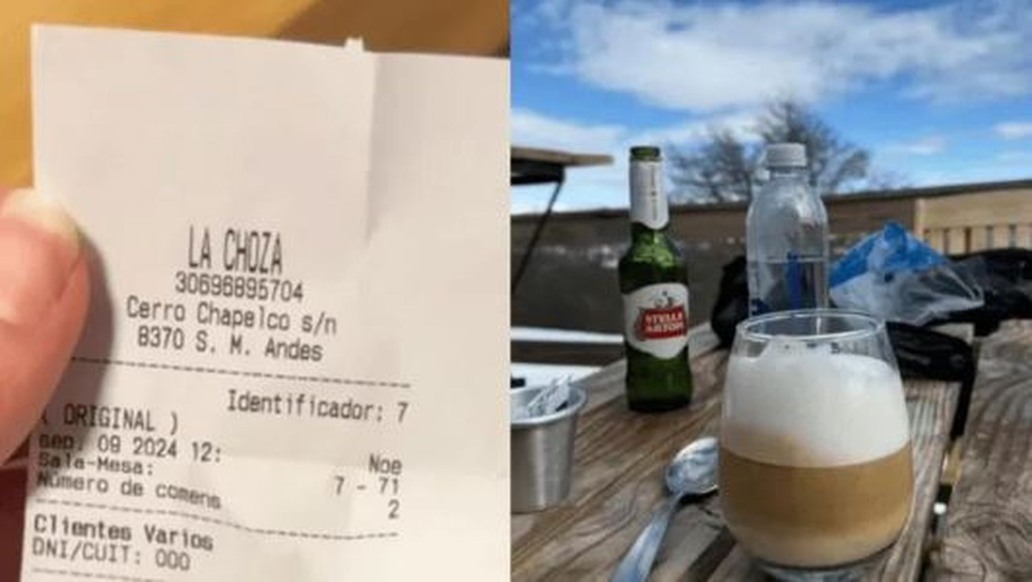 Fue de vacaciones a la Patagonia, pidió un café y una cervecita en medio del cerro y casi se infarta cuando le llegó el ticket