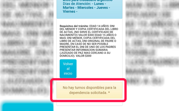 Reclamo: “imposible” sacar turno en el Registro Civil