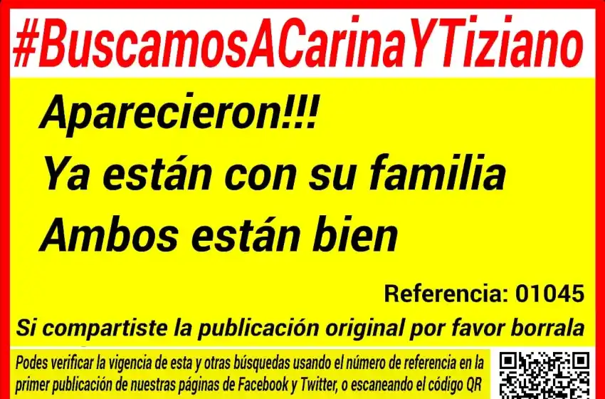 Tiziano y su mamá aparecieron en Salta