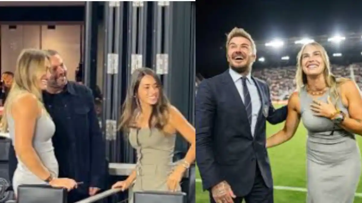 Aryna Sabalenka fue recibida en el estadio de Inter Miami por David Beckham y compartió una foto junto a Antonela Roccuzzo