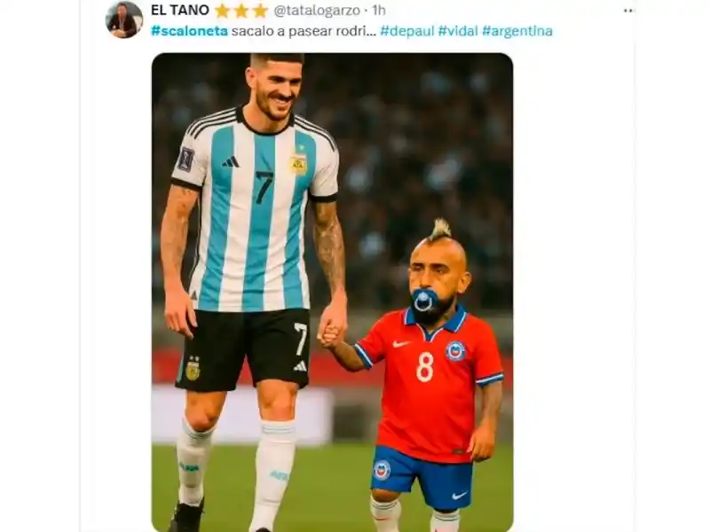 Los memes tras el triunfo de Argentina ante Chile, que está casi afuera del mundial