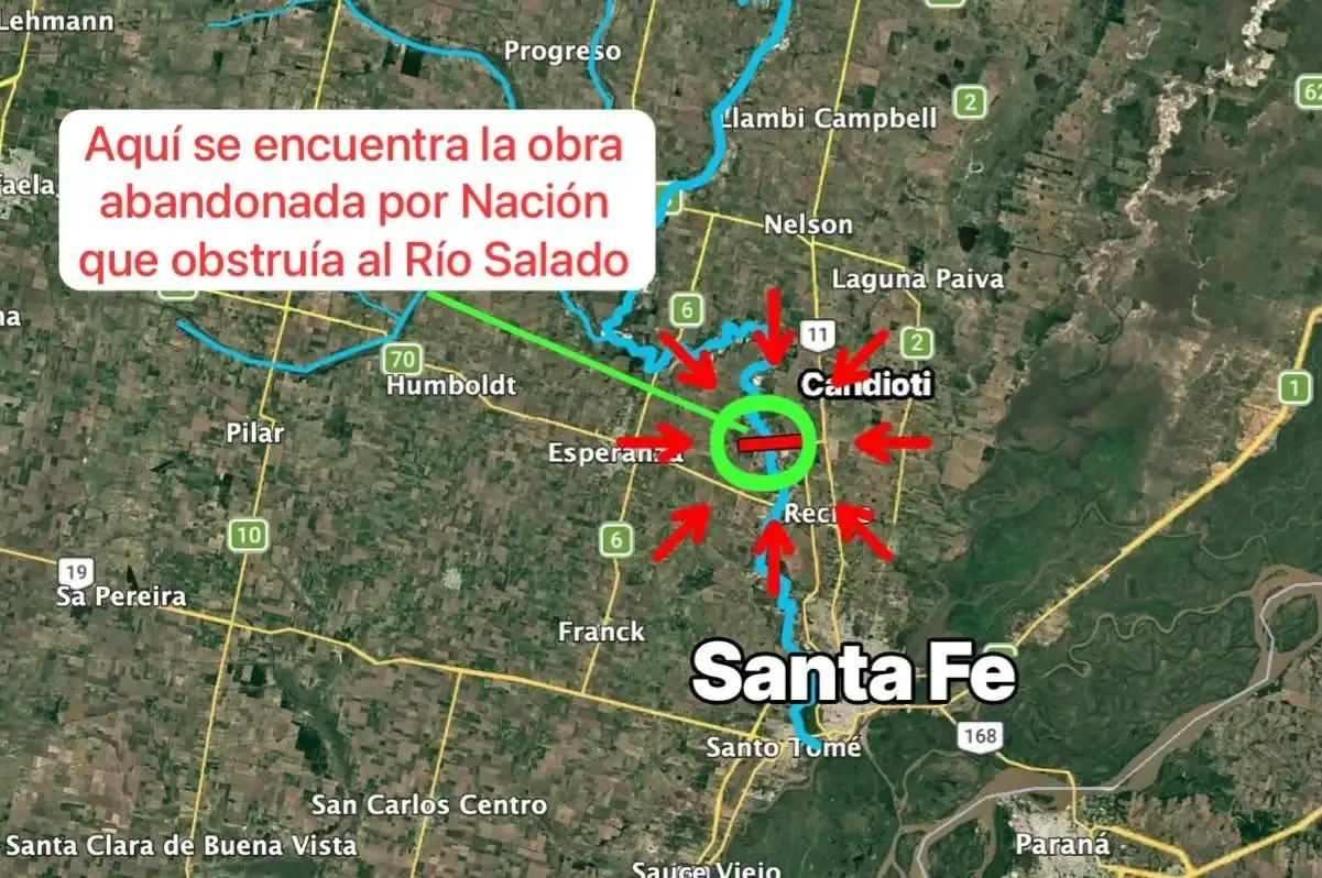 Santa Fe retiró un terraplén sobre el valle del Río Salado para prevenir riesgos de inundaciones ante El Niño - 4
