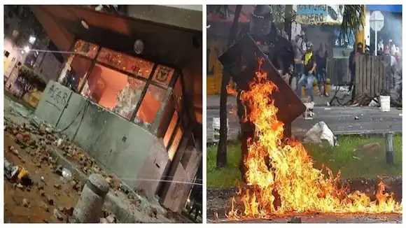 ¡NOCHE DE BARBARIE EN BOGOTÁ! «manifestantes» querían quemar vivos a 10 policías