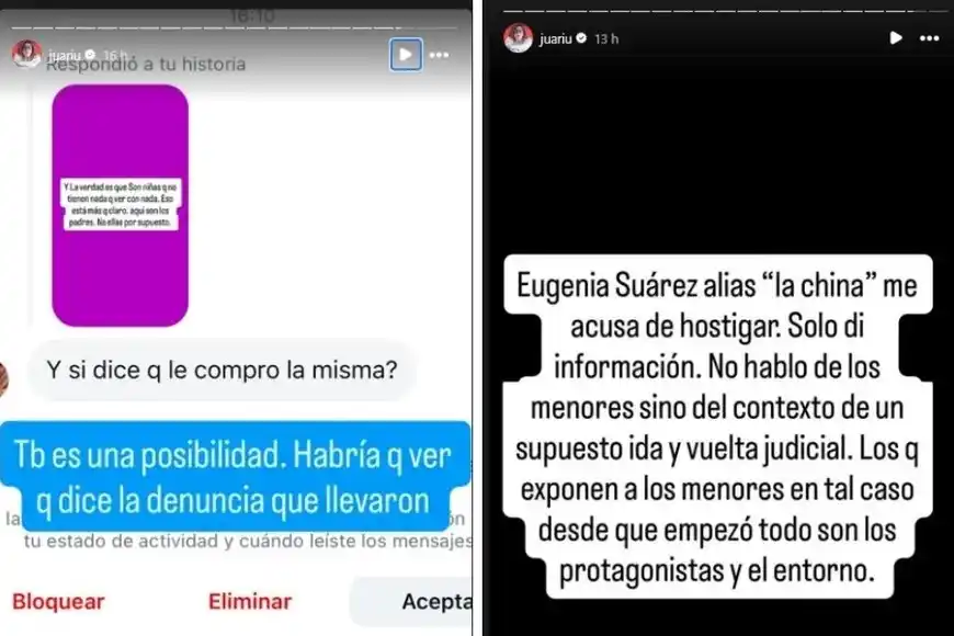 Tras las acusaciones de la China Suárez, Juariu salió al cruce.