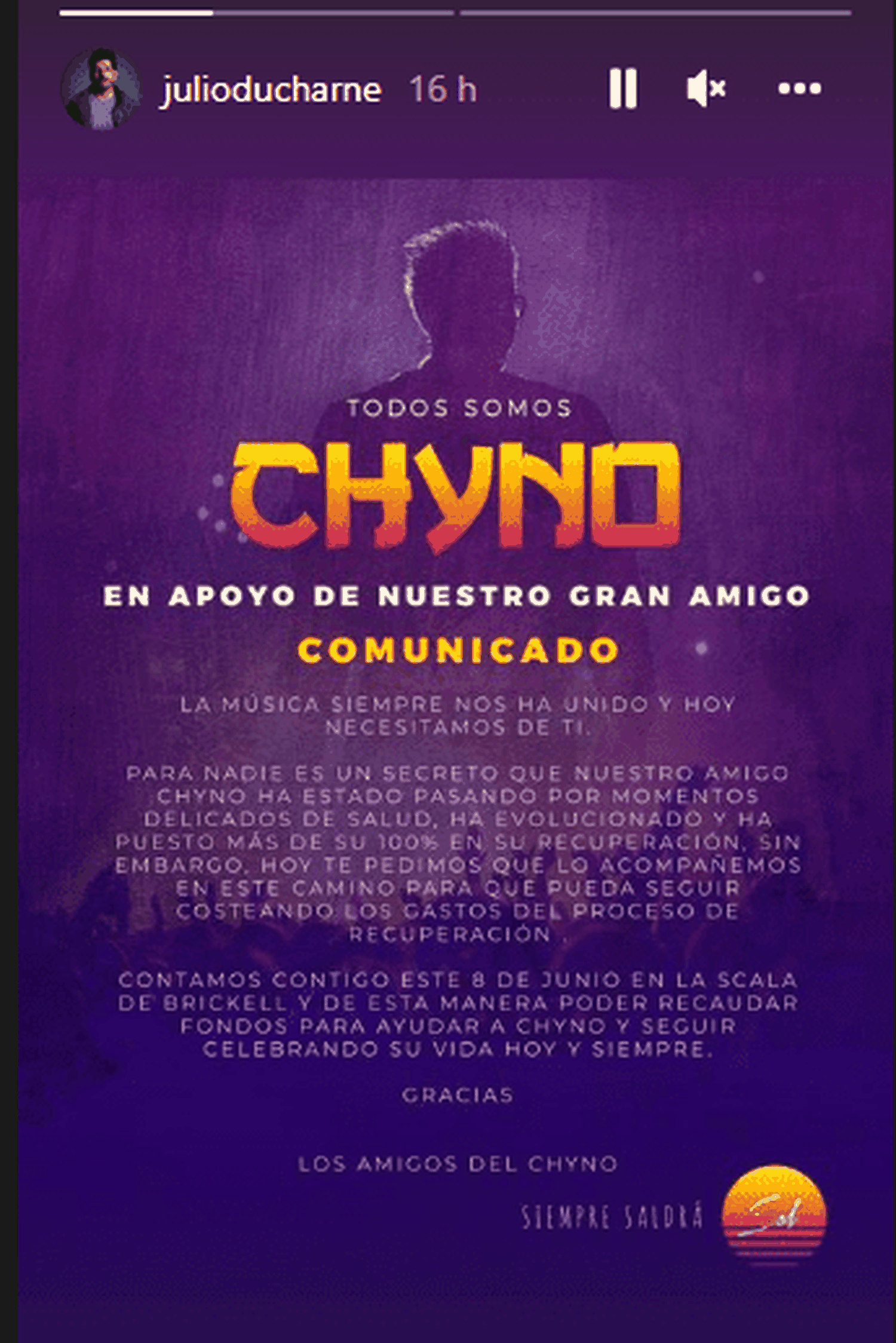 La información divulgada por el mánager de Chyno. Foto Instagram