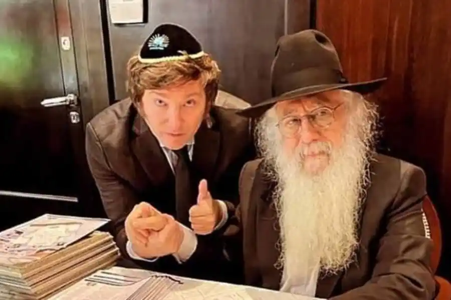 Javier Milei recibió la bendición del rabino David Pinto