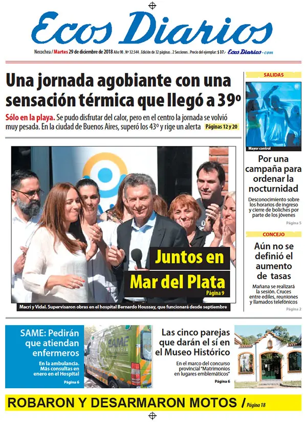 Tapa del 29 de enero de 2019