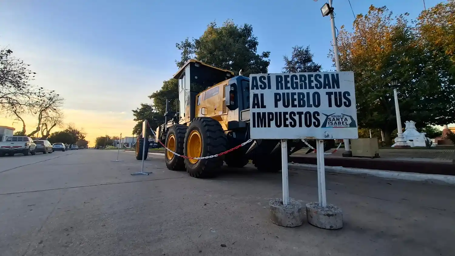 La máquina fue exhibida en la localidad.