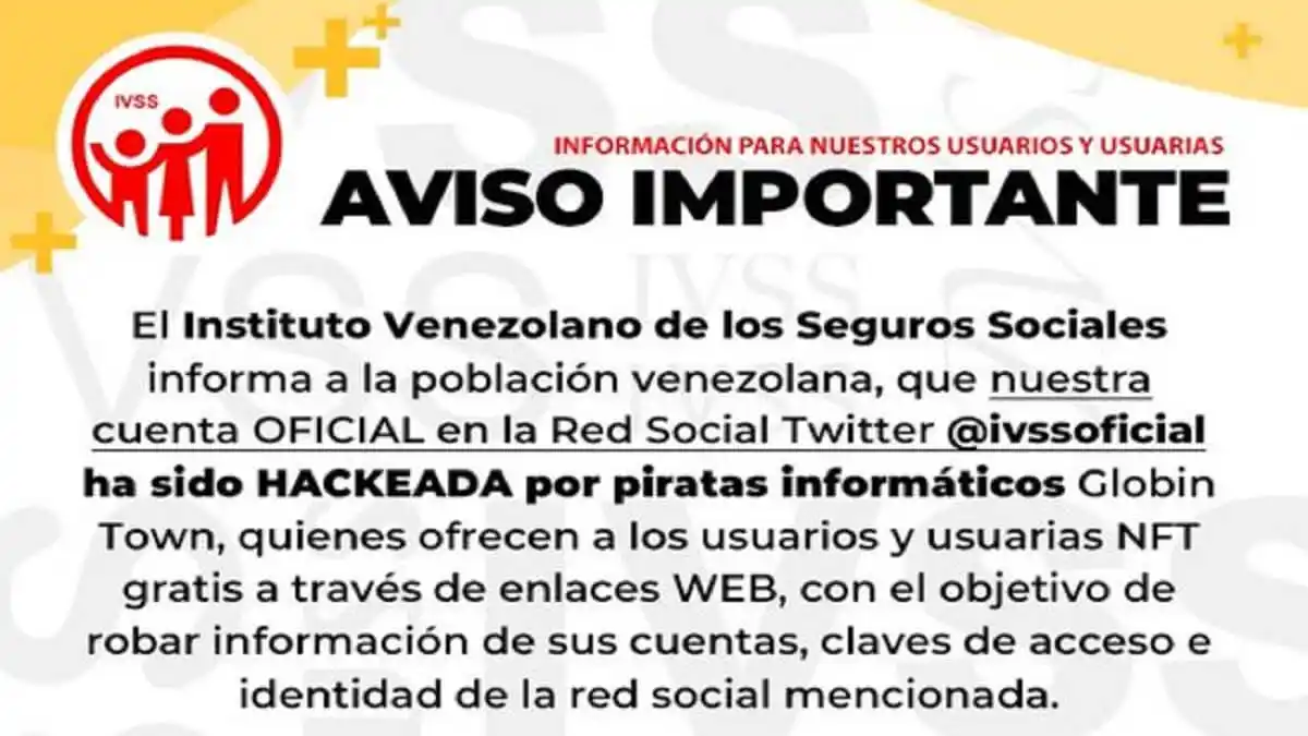 HACKEAN LA CUENTA DEL IVSS en Twitter (+Alerta)