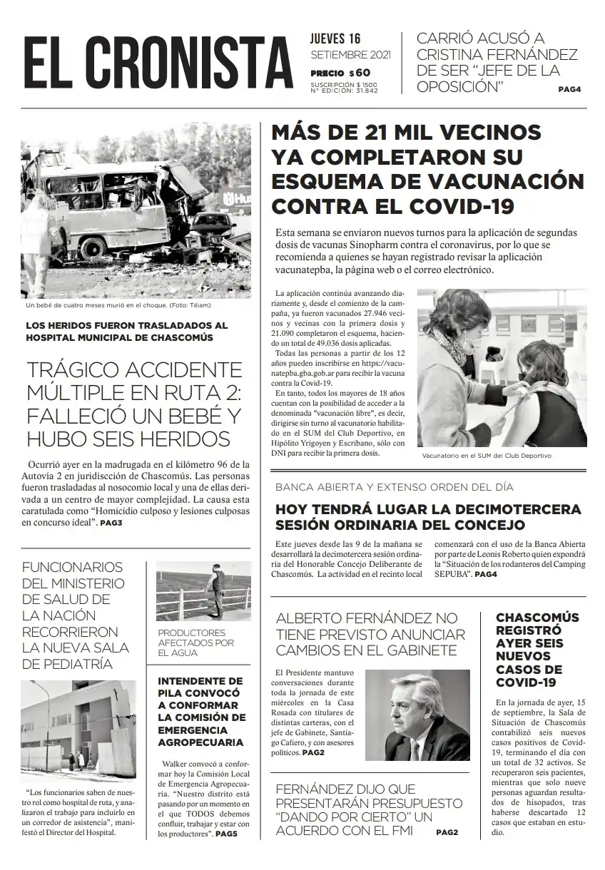 Tapa 16 setiembre 2021