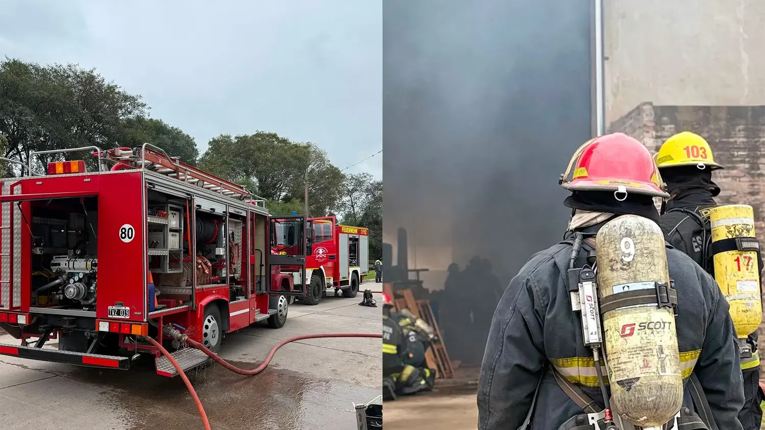 Un incendio en un galpón de Esperanza movilizó a 20 bomberos por la presencia de productos químicos