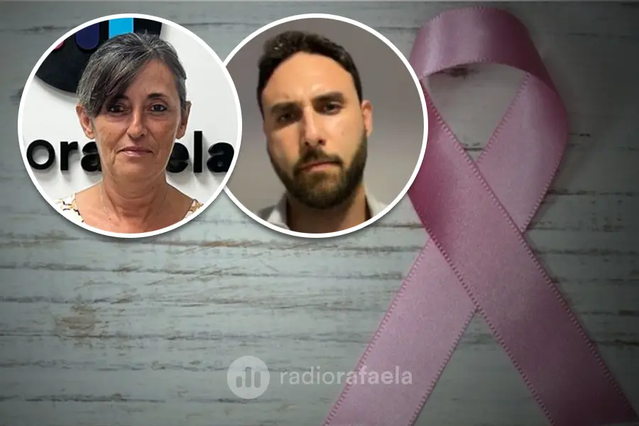 Carina Bustos, voluntaria del Hospital y Francisco Ortiz, médico oncólogo