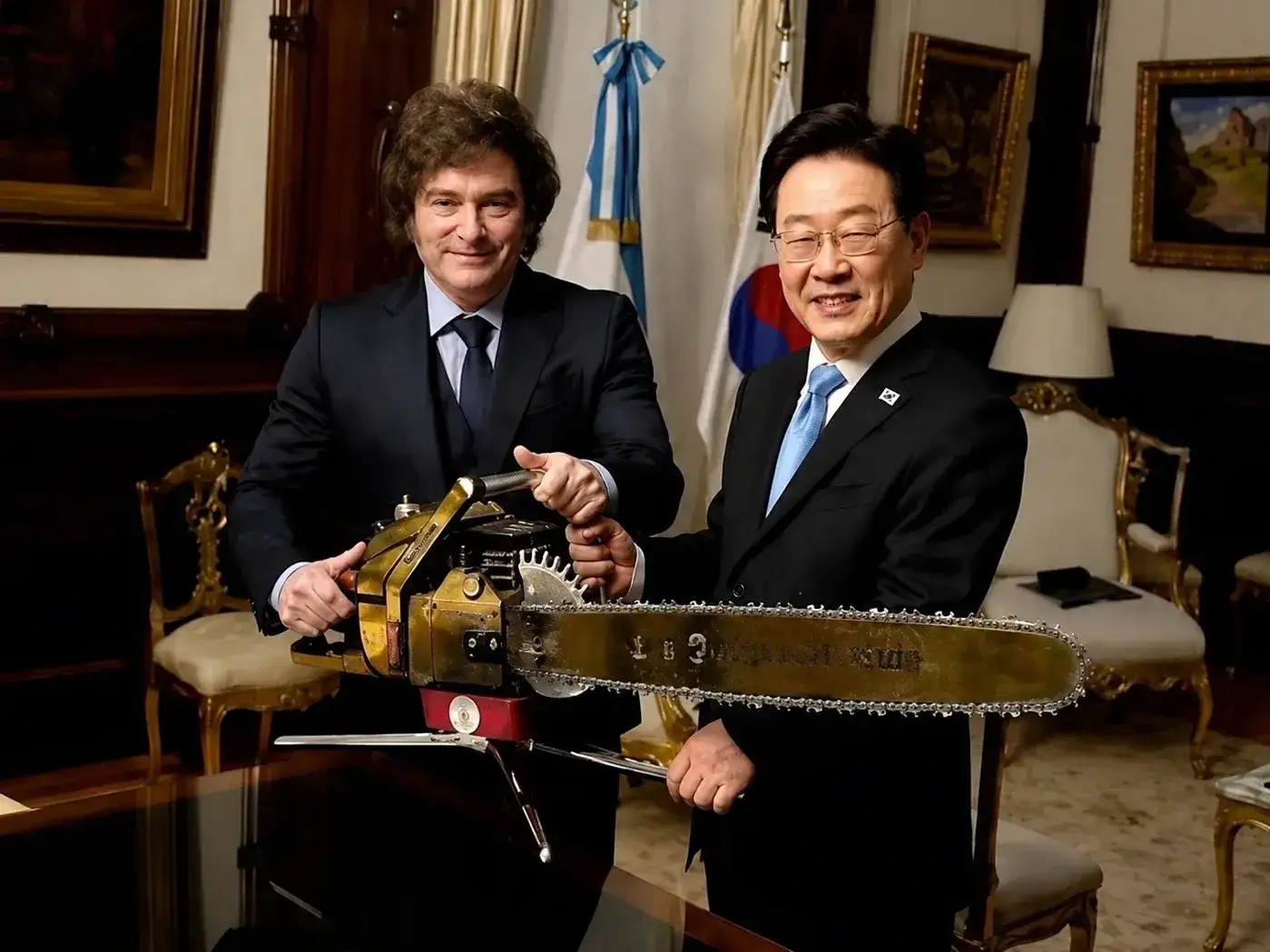 El presidente Javier Milei recibió este viernes en la Casa Rosada a su par de Corea del Sur, Lee Jae-myung.