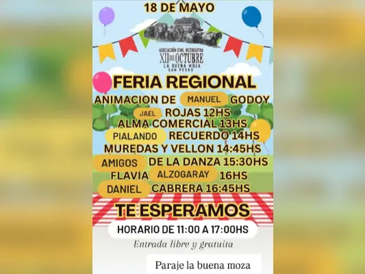 La Buena Moza: habrá una feria regional con música en vivo