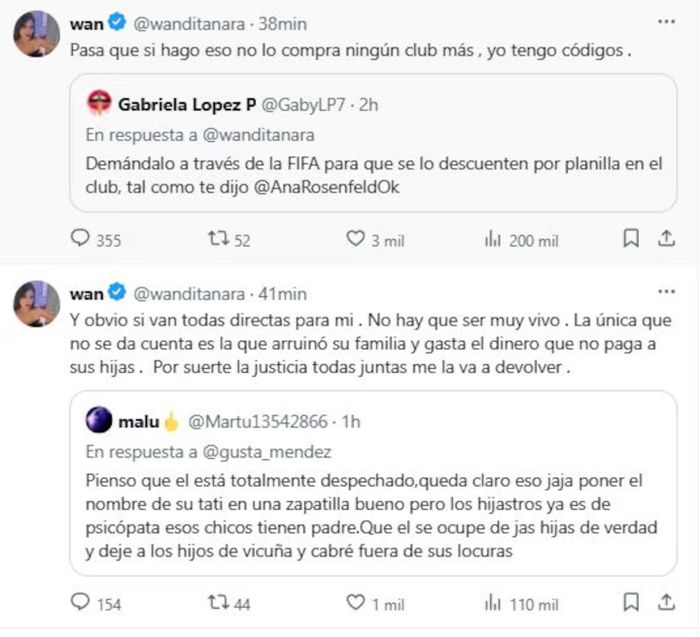 Otras respuesta de Wanda a sus seguidores