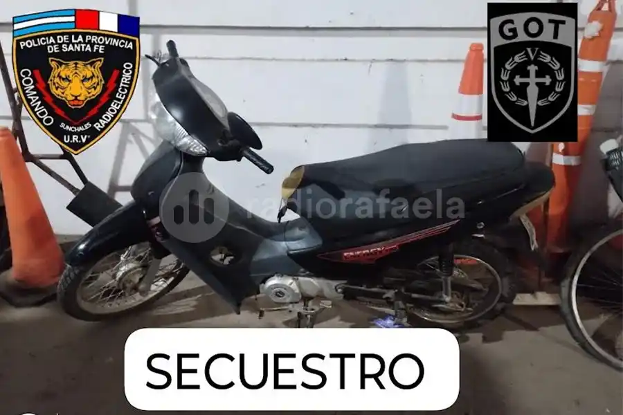 En Sunchales, encontraron una moto que habría sido robada a una rafaelina