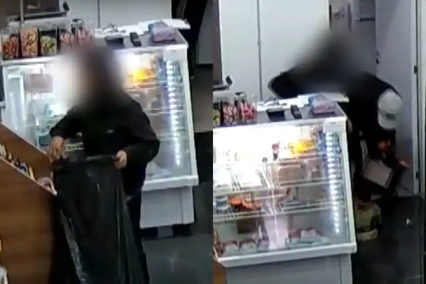 Un delincuente y su hijo de 10 años ingresaron a robar un minimercado