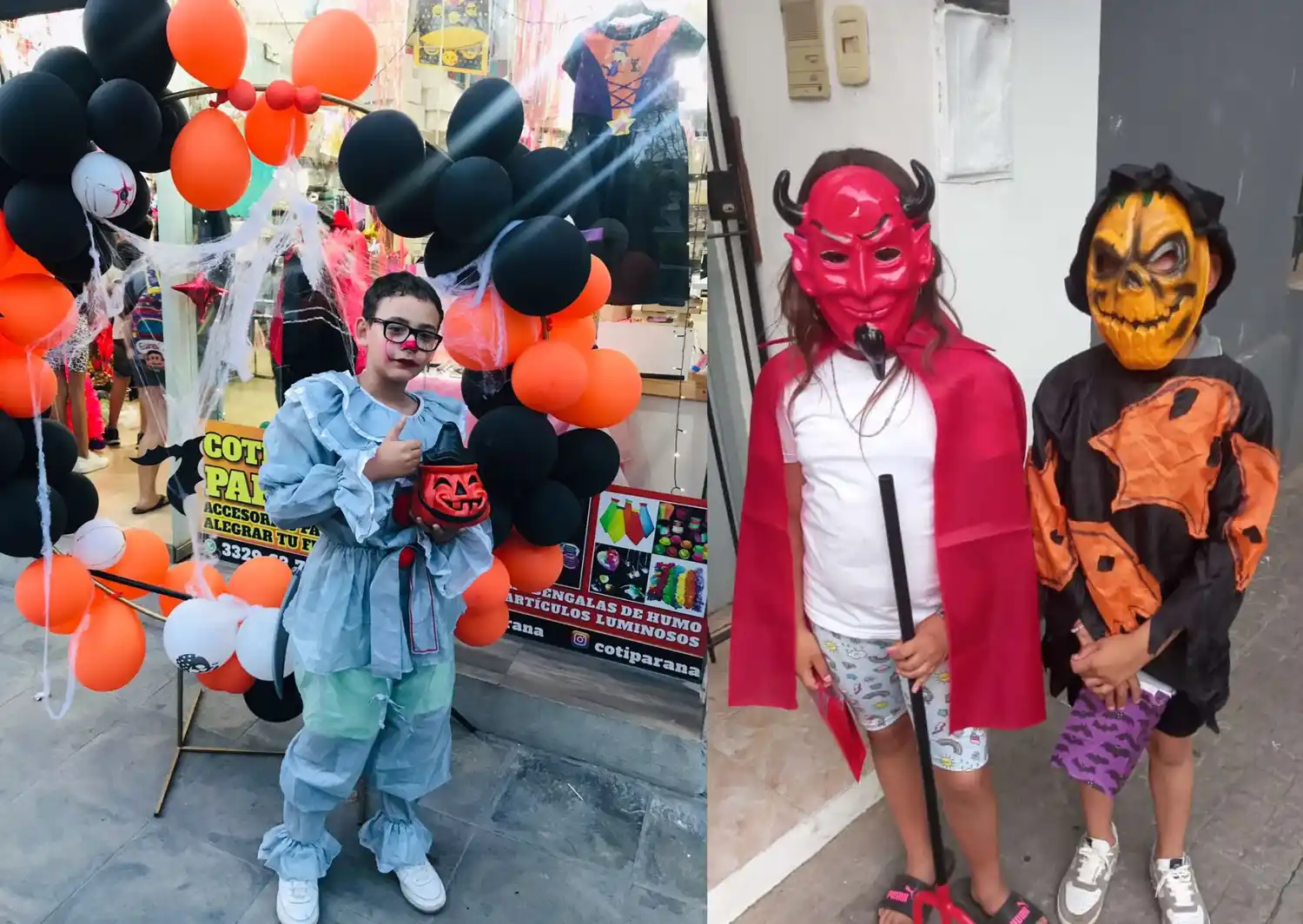 El festejo de los niños en pleno centro de la ciudad.