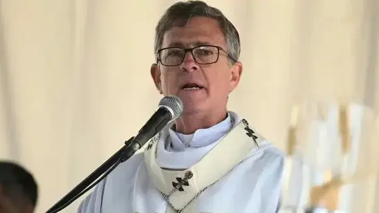 El arzobispo García Cuerva, durante la homilía de la misa central en Luján.