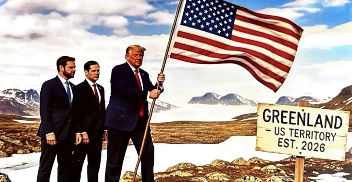 Con IA, Trump, "planta bandera" en Groenlandia
