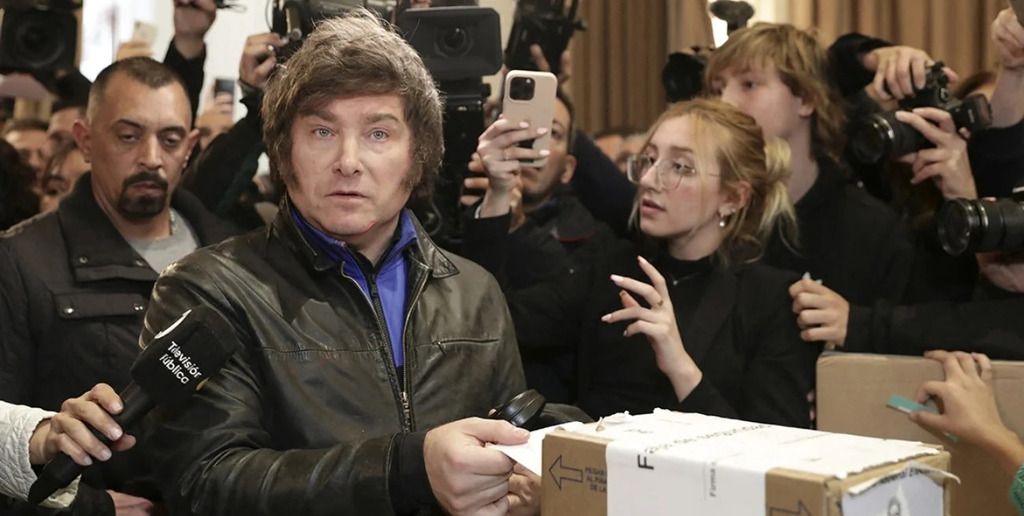 Javier Milei en 2023, durante las últimas elecciones en las que eligió legisladores nacionales.