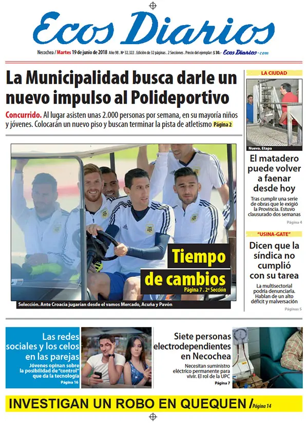 Tapa del 19 de junio de 2018