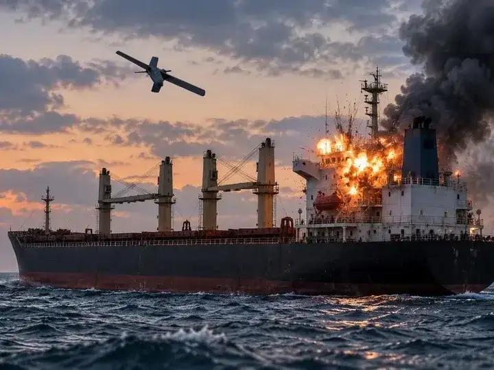 Ucrania denunció que un dron ruso atacó un buque civil en el Mar Negro