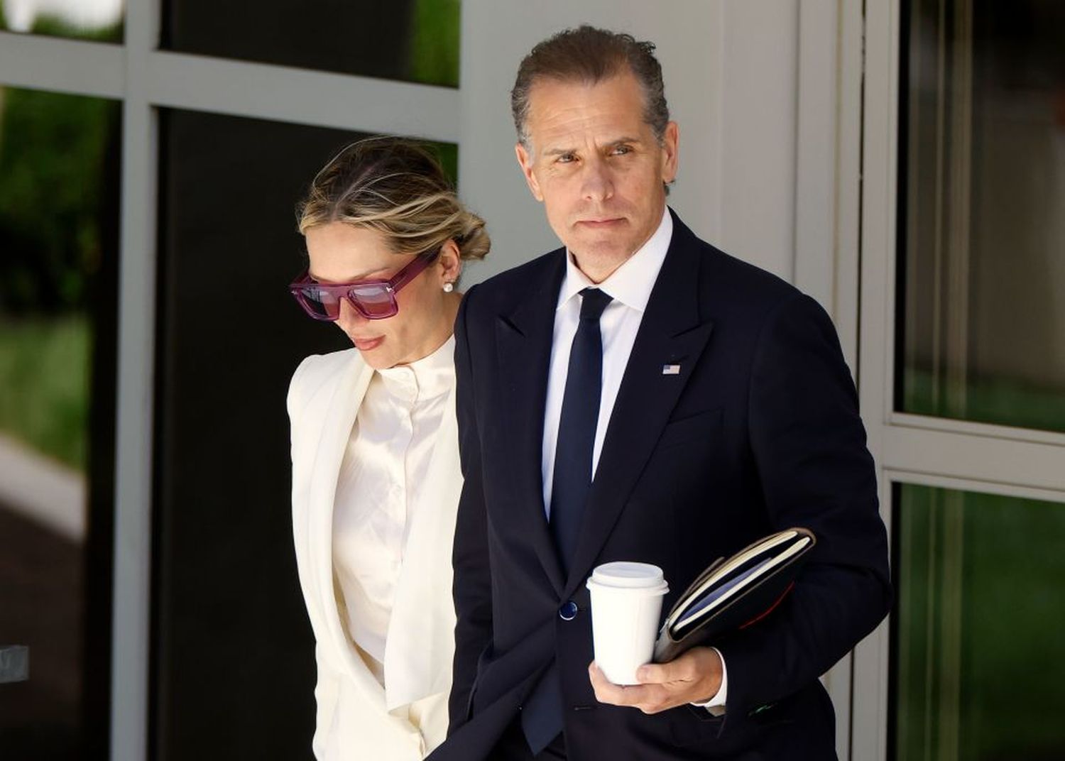 Hunter Biden and his wife Melissa Cohen Biden leave the J. Caleb Boggs Federal Building in Wilmington, Delaware, on Friday