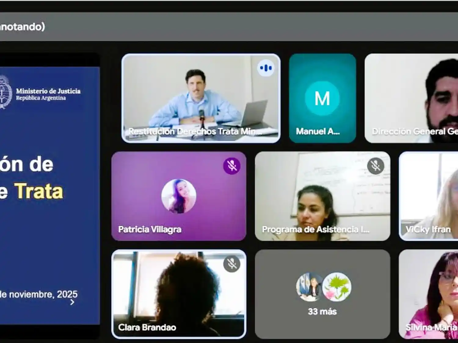 Encuentro Nacional de Puntos Focales para personas afectadas por el delito de trata