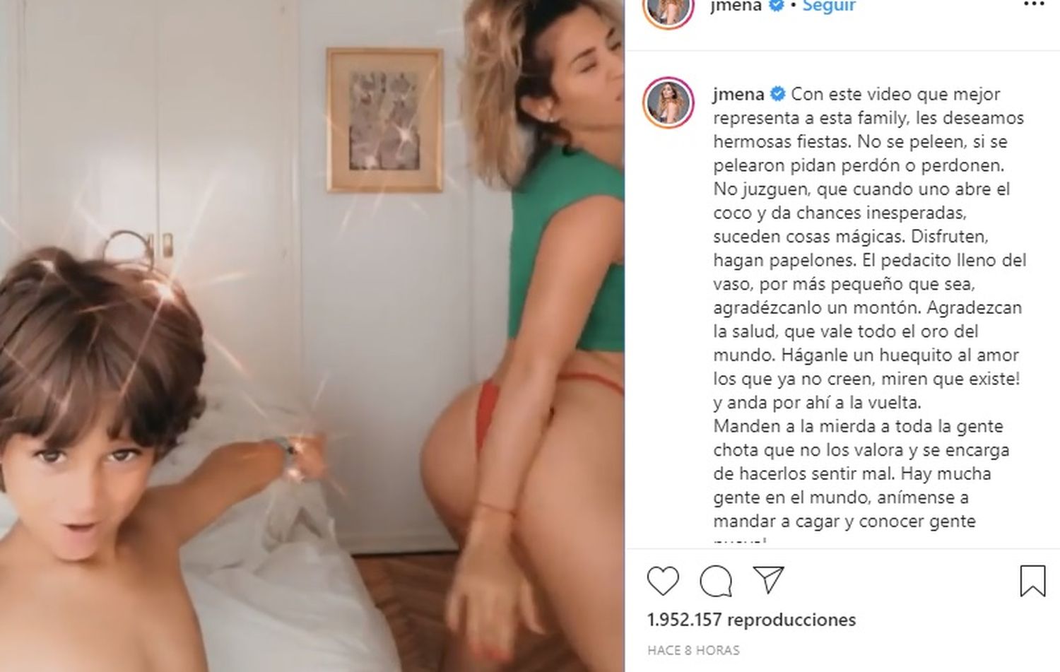 El video de Feliz Navidad de Jimena Barón en tanga que estalla en las redes