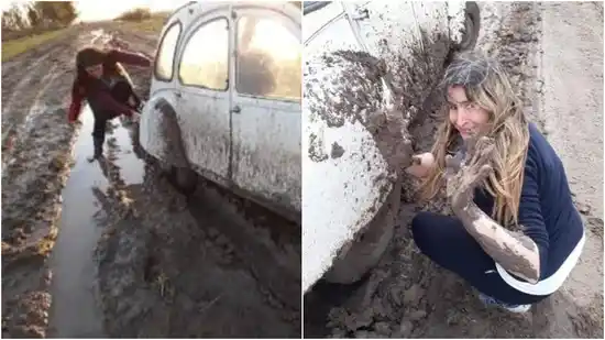 La docente de Domselaar que con su 3CV desafía el barro y la lluvia para que 20 chicos nunca pierdan ni un día de clases