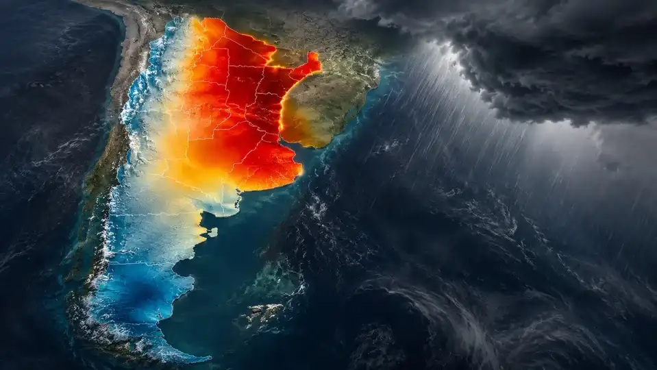 El mapa de calor, con las zonas en donde pegaría El Niño en Argentina.