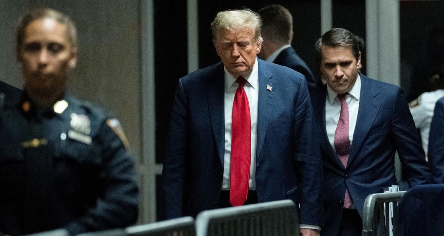 Donald Trump este lunes en la Corte de Nueva York. Foto: Reuters.